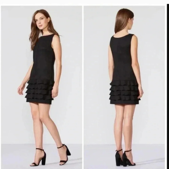 Bailey 44 Deep Dark Woods Ruffled Faux Suede Sleeveless Dress(M) - Picture 1 of 11